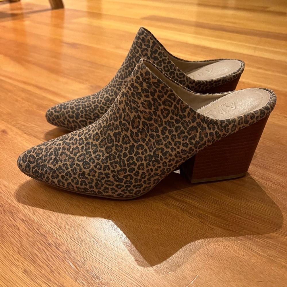 Able leopard leather mule/clog